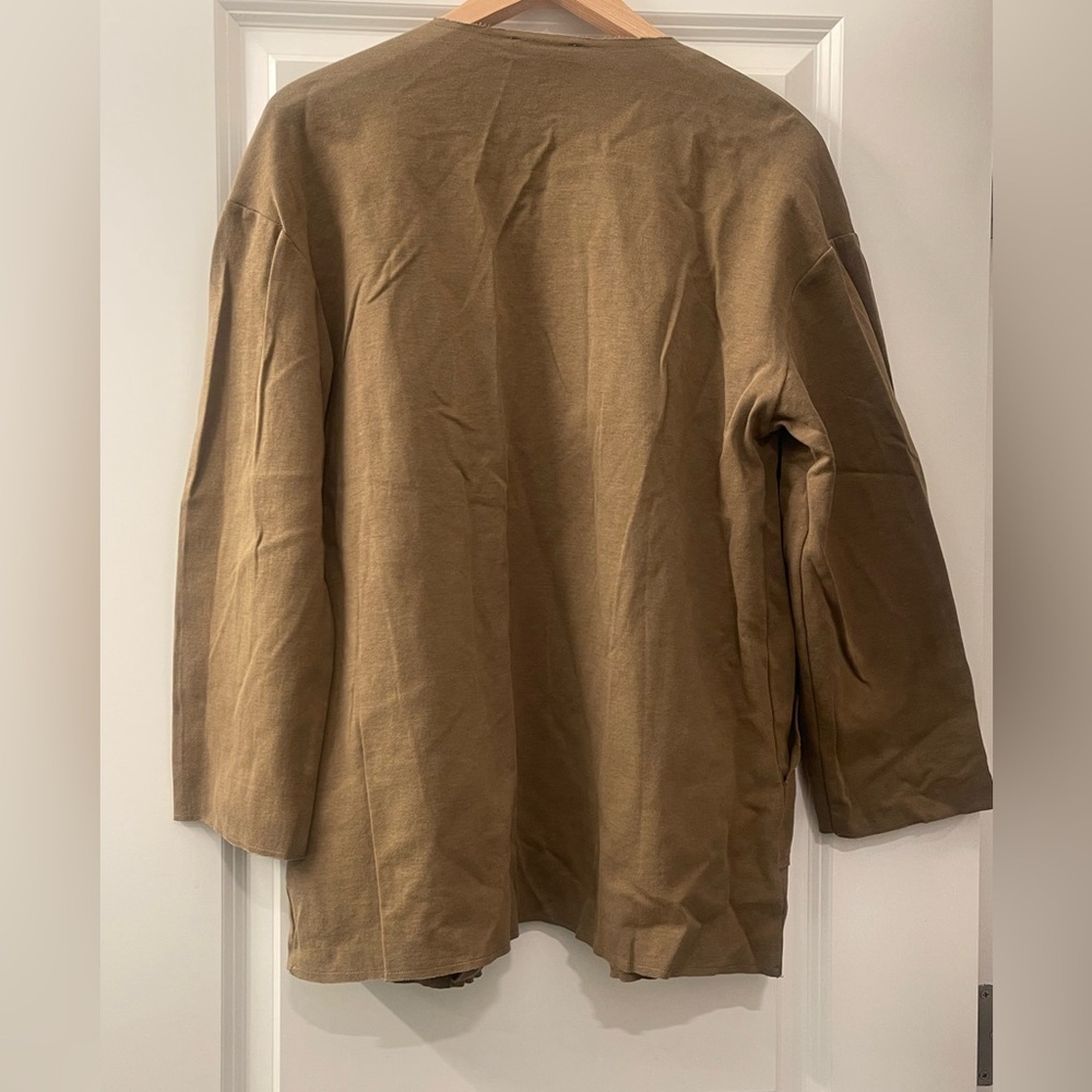 Zara Women's Olive Green lightweight over coat - Picture 2 of 4
